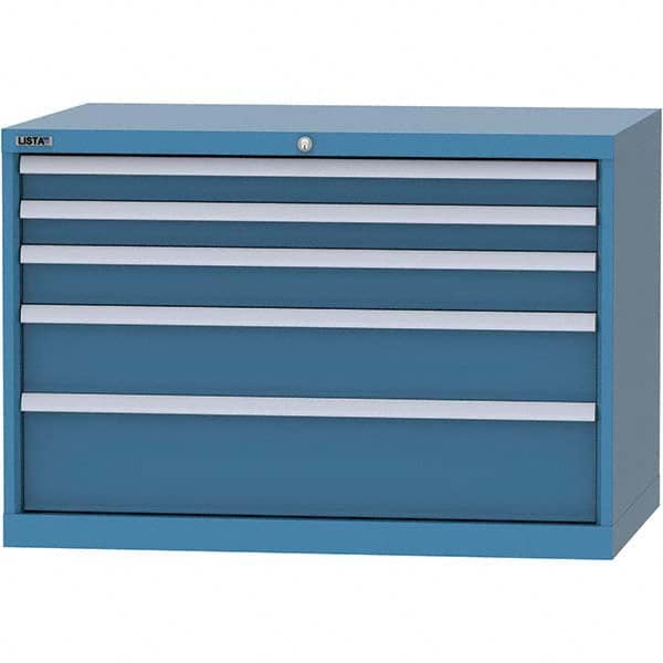 LISTA - 5 Drawer, 84 Compartment Bright Blue Steel Modular Storage Cabinet - Industrial Tool & Supply