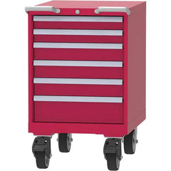 LISTA - 6 Drawer, 99 Compartment Red Steel Modular Storage Cabinet - Industrial Tool & Supply