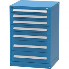 Vidmar - 7 Drawer, 60 Compartment Bright Blue Steel Modular Storage Cabinet - Industrial Tool & Supply