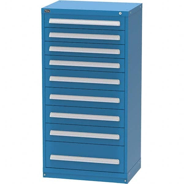 Vidmar - 9 Drawer, 45 Compartment Bright Blue Steel Modular Storage Cabinet - Industrial Tool & Supply