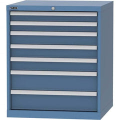 LISTA - 7 Drawer, 45 Compartment Bright Blue Steel Modular Storage Cabinet - Industrial Tool & Supply