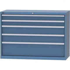 LISTA - 5 Drawer, 99 Compartment Bright Blue Steel Modular Storage Cabinet - Industrial Tool & Supply