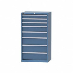 LISTA - 6 Drawer, 124 Compartment Bright Blue Steel Modular Storage Cabinet - Industrial Tool & Supply