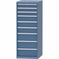 LISTA - 9 Drawer, 99 Compartment Bright Blue Steel Modular Storage Cabinet - Industrial Tool & Supply