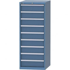 LISTA - 9 Drawer, 99 Compartment Bright Blue Steel Modular Storage Cabinet - Industrial Tool & Supply