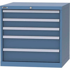 LISTA - 5 Drawer, 45 Compartment Bright Blue Steel Modular Storage Cabinet - Industrial Tool & Supply
