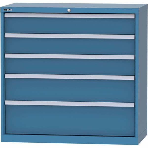 LISTA - 4 Drawer, 84 Compartment Bright Blue Steel Modular Storage Cabinet - Industrial Tool & Supply