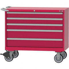 LISTA - 5 Drawer, 84 Compartment Red Steel Modular Storage Cabinet - Industrial Tool & Supply