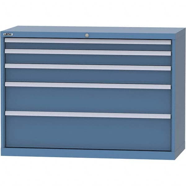 LISTA - 5 Drawer, 99 Compartment Bright Blue Steel Modular Storage Cabinet - Industrial Tool & Supply