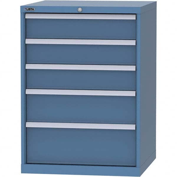 LISTA - 5 Drawer, 45 Compartment Bright Blue Steel Modular Storage Cabinet - Industrial Tool & Supply