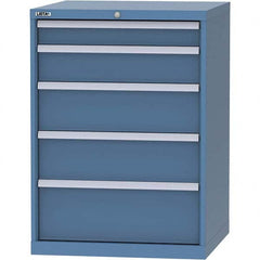 LISTA - 5 Drawer, 45 Compartment Bright Blue Steel Modular Storage Cabinet - Industrial Tool & Supply