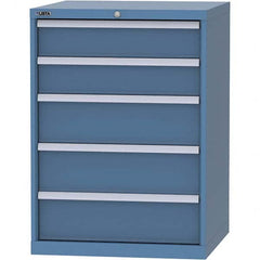 LISTA - 5 Drawer, 45 Compartment Bright Blue Steel Modular Storage Cabinet - Industrial Tool & Supply