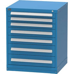 Vidmar - 7 Drawer Bright Blue Steel Modular Storage Cabinet - Industrial Tool & Supply