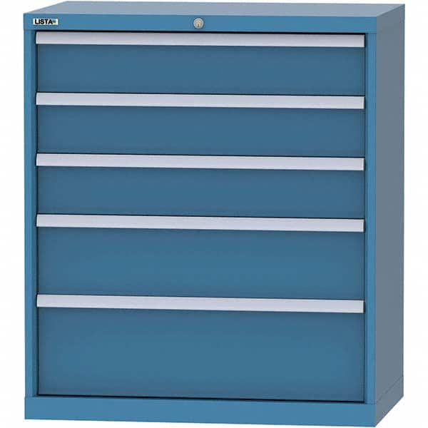 LISTA - 4 Drawer, 84 Compartment Bright Blue Steel Modular Storage Cabinet - Industrial Tool & Supply