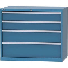 LISTA - 4 Drawer, 84 Compartment Bright Blue Steel Modular Storage Cabinet - Industrial Tool & Supply