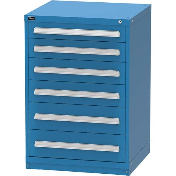 Vidmar - 6 Drawer Bright Blue Steel Modular Storage Cabinet - Industrial Tool & Supply