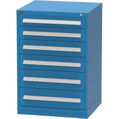 Vidmar - 6 Drawer Bright Blue Steel Modular Storage Cabinet - Industrial Tool & Supply