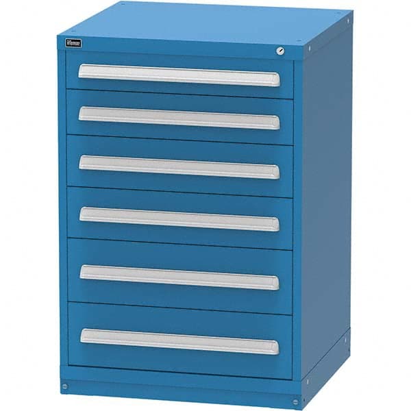 Vidmar - 6 Drawer, 344 Compartment Bright Blue Steel Modular Storage Cabinet - Industrial Tool & Supply