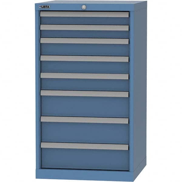 LISTA - 8 Drawer, 84 Compartment Bright Blue Steel Modular Storage Cabinet - Industrial Tool & Supply