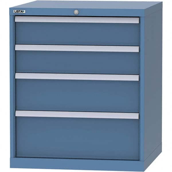 LISTA - 4 Drawer, 45 Compartment Bright Blue Steel Modular Storage Cabinet - Industrial Tool & Supply