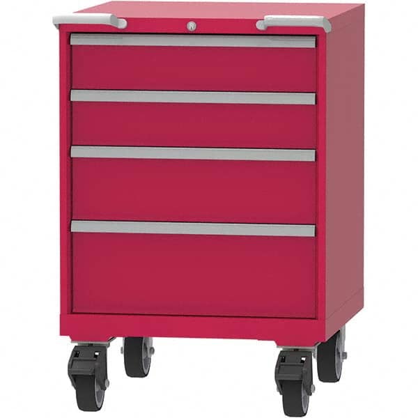 LISTA - 4 Drawer, 45 Compartment Red Steel Modular Storage Cabinet - Industrial Tool & Supply