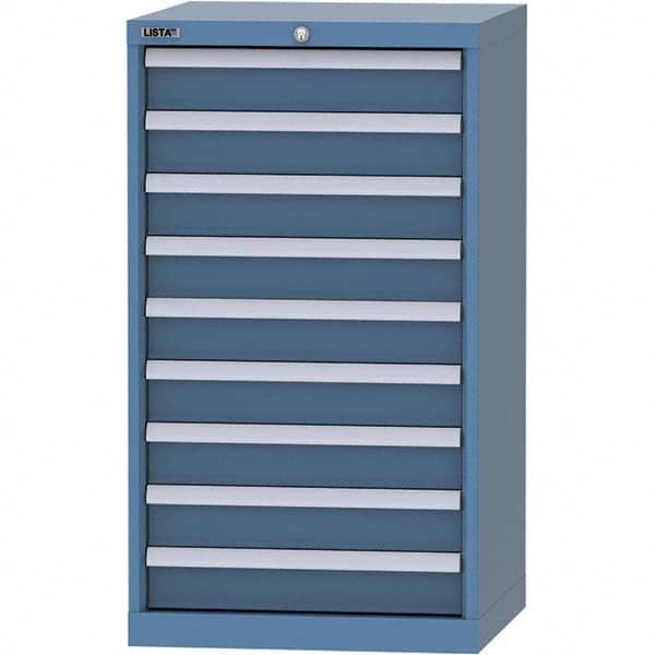 LISTA - 9 Drawer, 84 Compartment Bright Blue Steel Modular Storage Cabinet - Industrial Tool & Supply