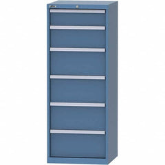 LISTA - 6 Drawer, 84 Compartment Bright Blue Steel Modular Storage Cabinet - Industrial Tool & Supply