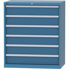 LISTA - 6 Drawer, 84 Compartment Bright Blue Steel Modular Storage Cabinet - Industrial Tool & Supply