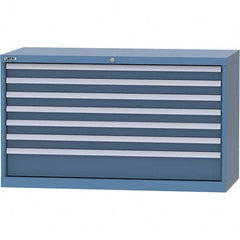 LISTA - 7 Drawer, 99 Compartment Bright Blue Steel Modular Storage Cabinet - Industrial Tool & Supply