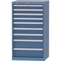 LISTA - 9 Drawer, 84 Compartment Bright Blue Steel Modular Storage Cabinet - Industrial Tool & Supply