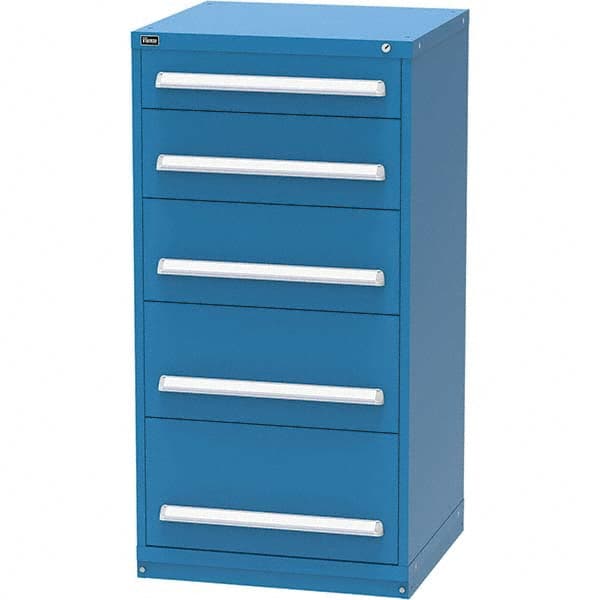 Vidmar - 5 Drawer, 124 Compartment Bright Blue Steel Modular Storage Cabinet - Industrial Tool & Supply