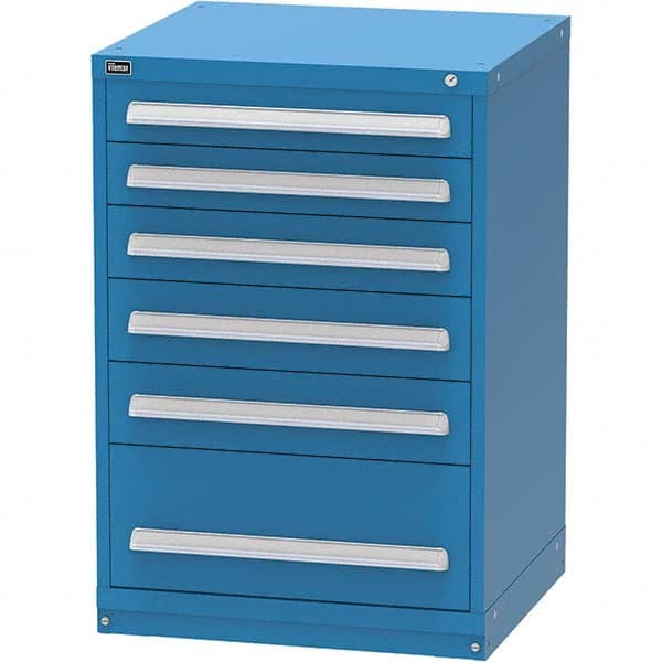 Vidmar - 6 Drawer, 45 Compartment Bright Blue Steel Modular Storage Cabinet - Industrial Tool & Supply