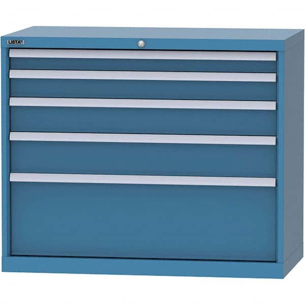LISTA - 5 Drawer, 84 Compartment Bright Blue Steel Modular Storage Cabinet - Industrial Tool & Supply