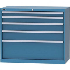 LISTA - 5 Drawer, 84 Compartment Bright Blue Steel Modular Storage Cabinet - Industrial Tool & Supply