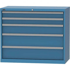 LISTA - 5 Drawer, 84 Compartment Bright Blue Steel Modular Storage Cabinet - Industrial Tool & Supply