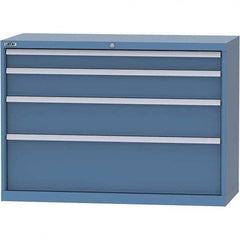 LISTA - 4 Drawer, 99 Compartment Bright Blue Steel Modular Storage Cabinet - Industrial Tool & Supply