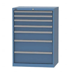 LISTA - 7 Drawer, 124 Compartment Bright Blue Steel Modular Storage Cabinet - Industrial Tool & Supply