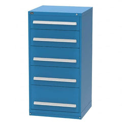 Vidmar - 5 Drawer Bright Blue Steel Modular Storage Cabinet - Industrial Tool & Supply
