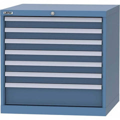 LISTA - 7 Drawer, 45 Compartment Bright Blue Steel Modular Storage Cabinet - Industrial Tool & Supply