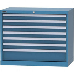 LISTA - 7 Drawer, 84 Compartment Bright Blue Steel Modular Storage Cabinet - Industrial Tool & Supply