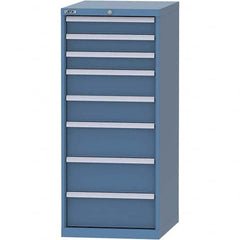 LISTA - 8 Drawer, 99 Compartment Bright Blue Steel Modular Storage Cabinet - Industrial Tool & Supply