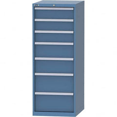 LISTA - 7 Drawer, 99 Compartment Bright Blue Steel Modular Storage Cabinet - Industrial Tool & Supply