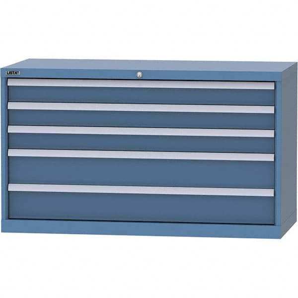 LISTA - 5 Drawer, 99 Compartment Bright Blue Steel Modular Storage Cabinet - Industrial Tool & Supply