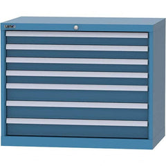 LISTA - 7 Drawer, 84 Compartment Bright Blue Steel Modular Storage Cabinet - Industrial Tool & Supply