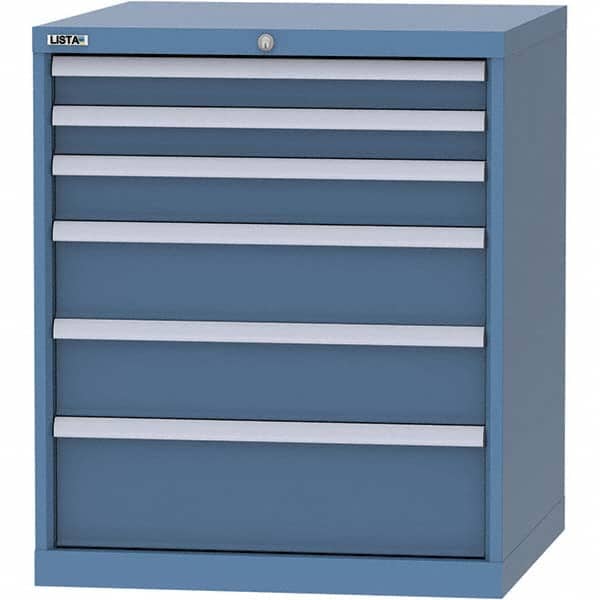 LISTA - 6 Drawer, 45 Compartment Bright Blue Steel Modular Storage Cabinet - Industrial Tool & Supply