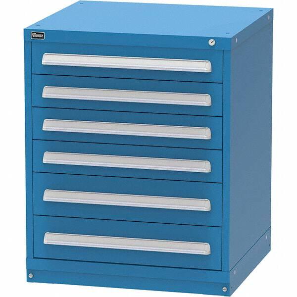 Vidmar - 6 Drawer, 344 Compartment Bright Blue Steel Modular Storage Cabinet - Industrial Tool & Supply