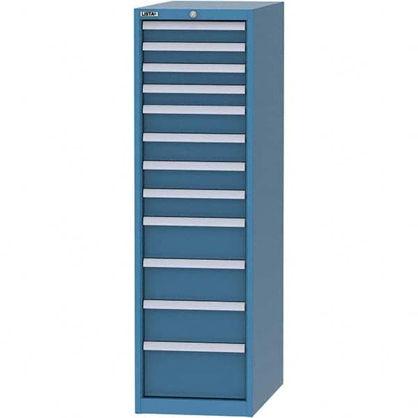 LISTA - 12 Drawer, 45 Compartment Bright Blue Steel Modular Storage Cabinet - Industrial Tool & Supply