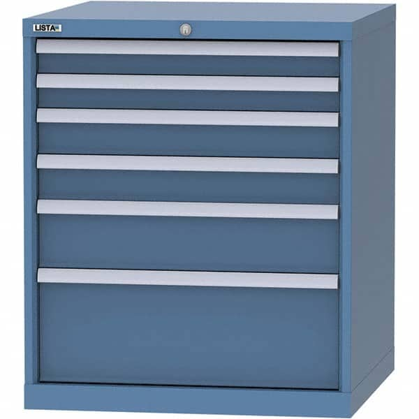 LISTA - 6 Drawer, 45 Compartment Bright Blue Steel Modular Storage Cabinet - Industrial Tool & Supply