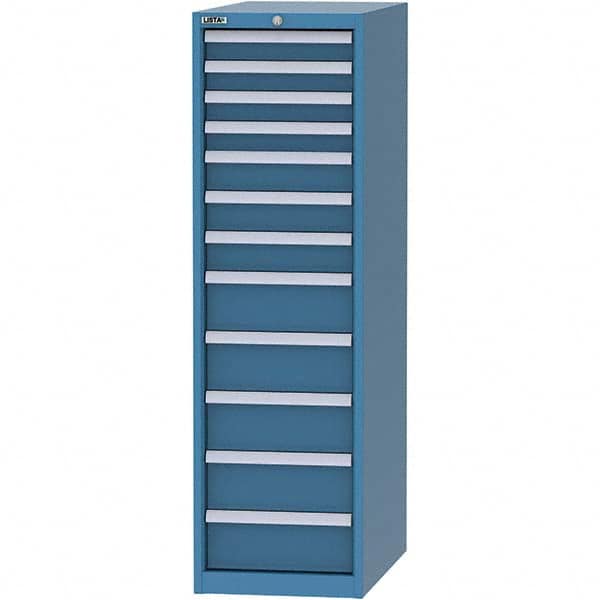 LISTA - 12 Drawer, 45 Compartment Bright Blue Steel Modular Storage Cabinet - Industrial Tool & Supply