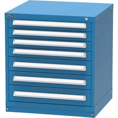 Vidmar - 7 Drawer, 124 Compartment Bright Blue Steel Modular Storage Cabinet - Industrial Tool & Supply